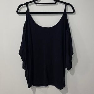 DKNY black shoulder cut out top